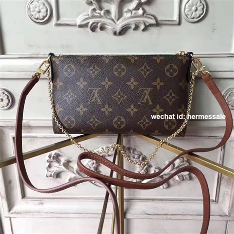 louis vuitton m41639 pallas monogram canvas leather clutch bag noir